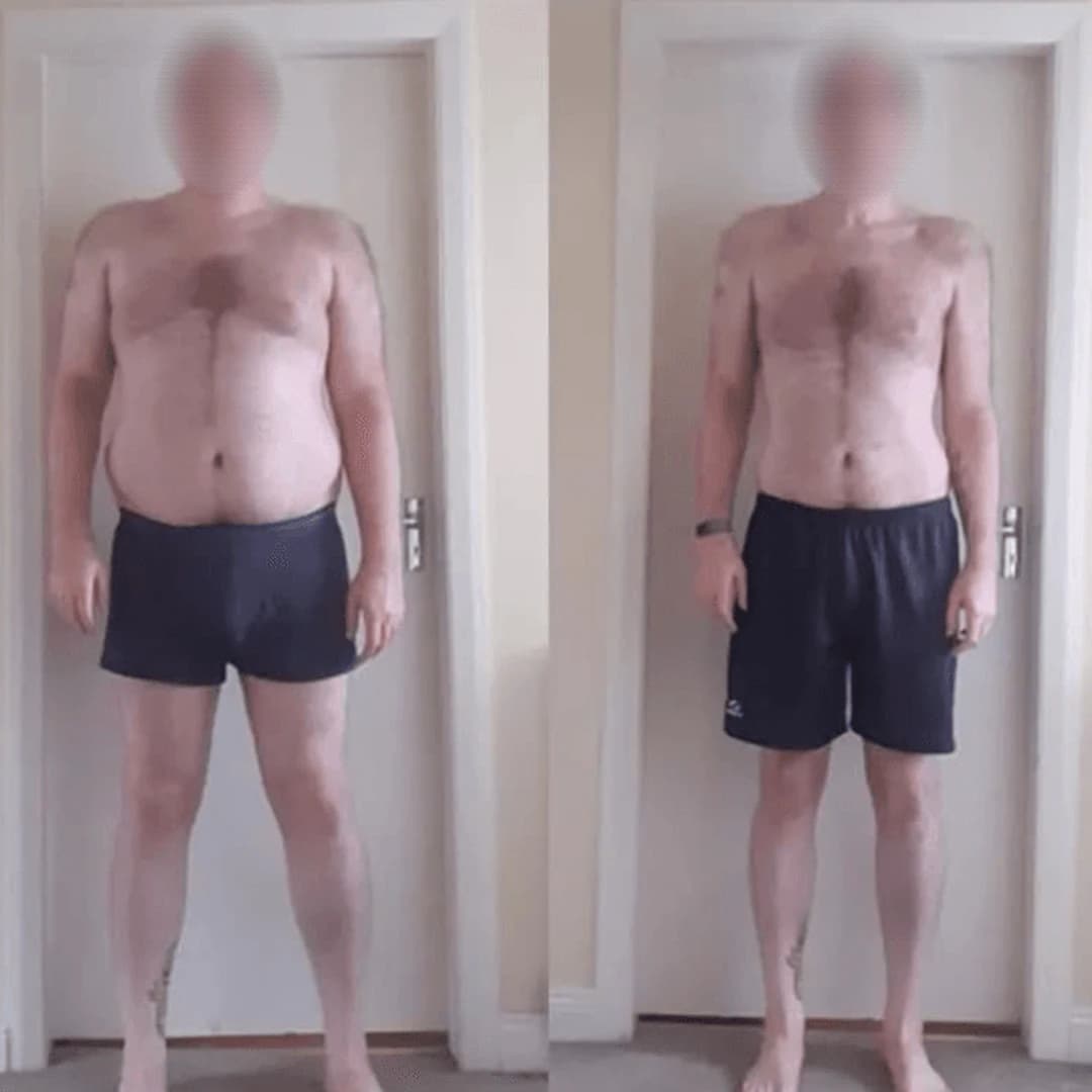 Oscar, before and after transformation