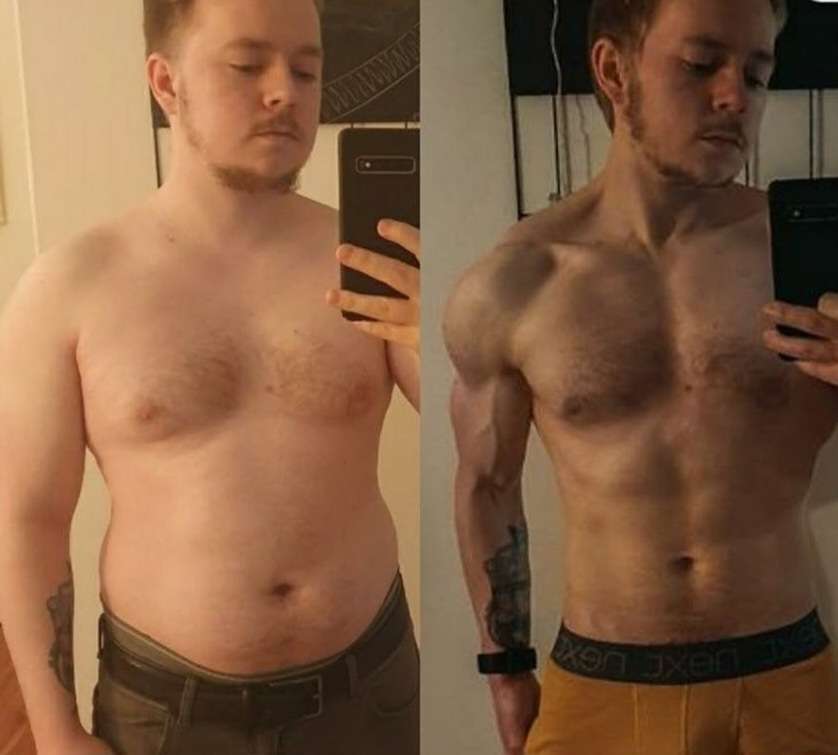 Chris, before and after transformation